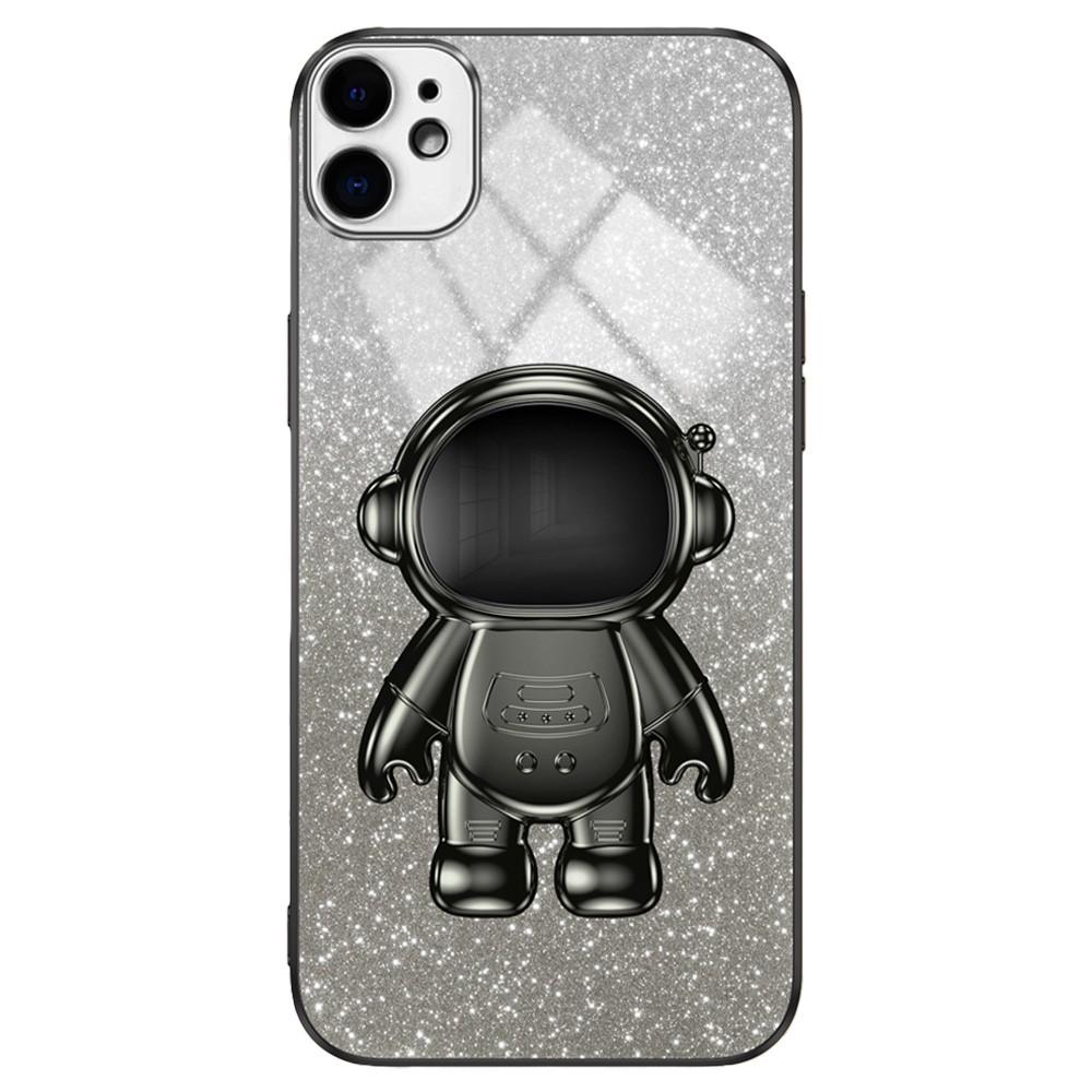 Bild von iPhone 12 mini Stoßfestes Astronauten-Case mit Ständer - Schwarz