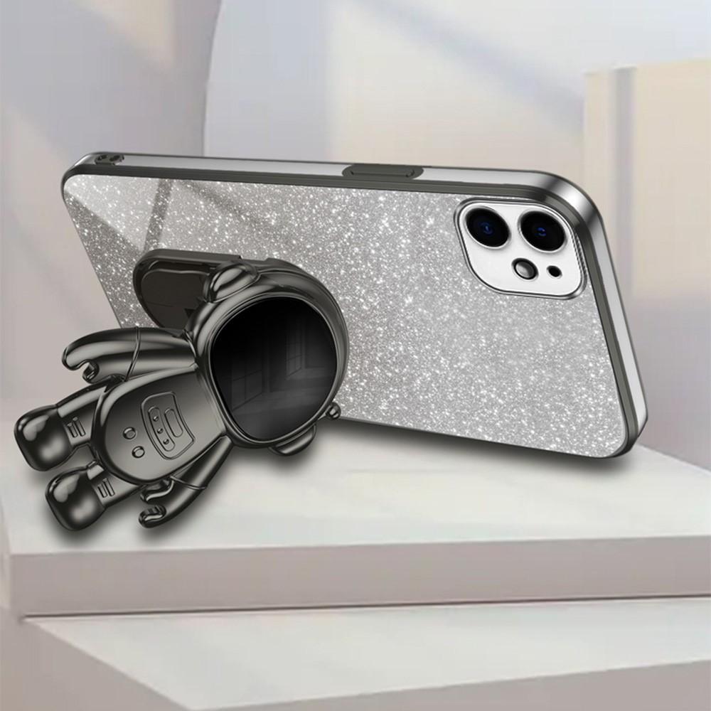 Bild von iPhone 12 mini Stoßfestes Astronauten-Case mit Ständer - Schwarz