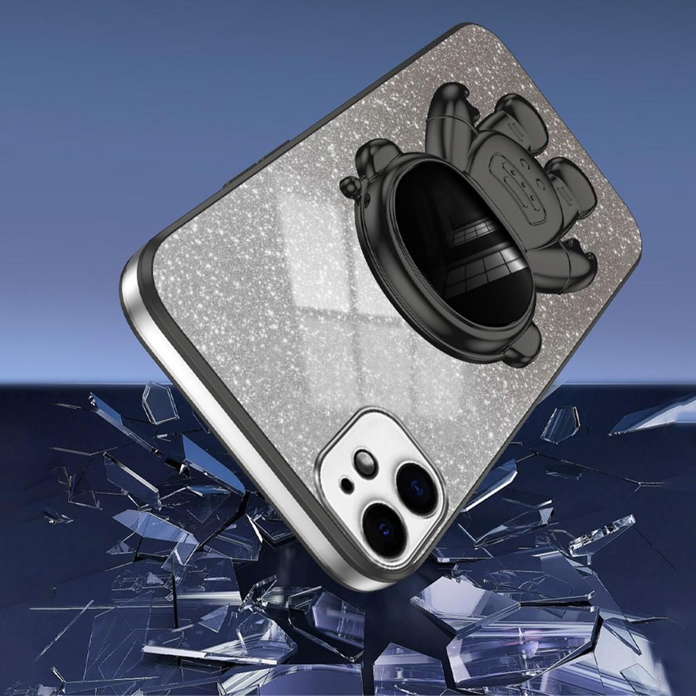 Bild von iPhone 12 mini Stoßfestes Astronauten-Case mit Ständer - Schwarz