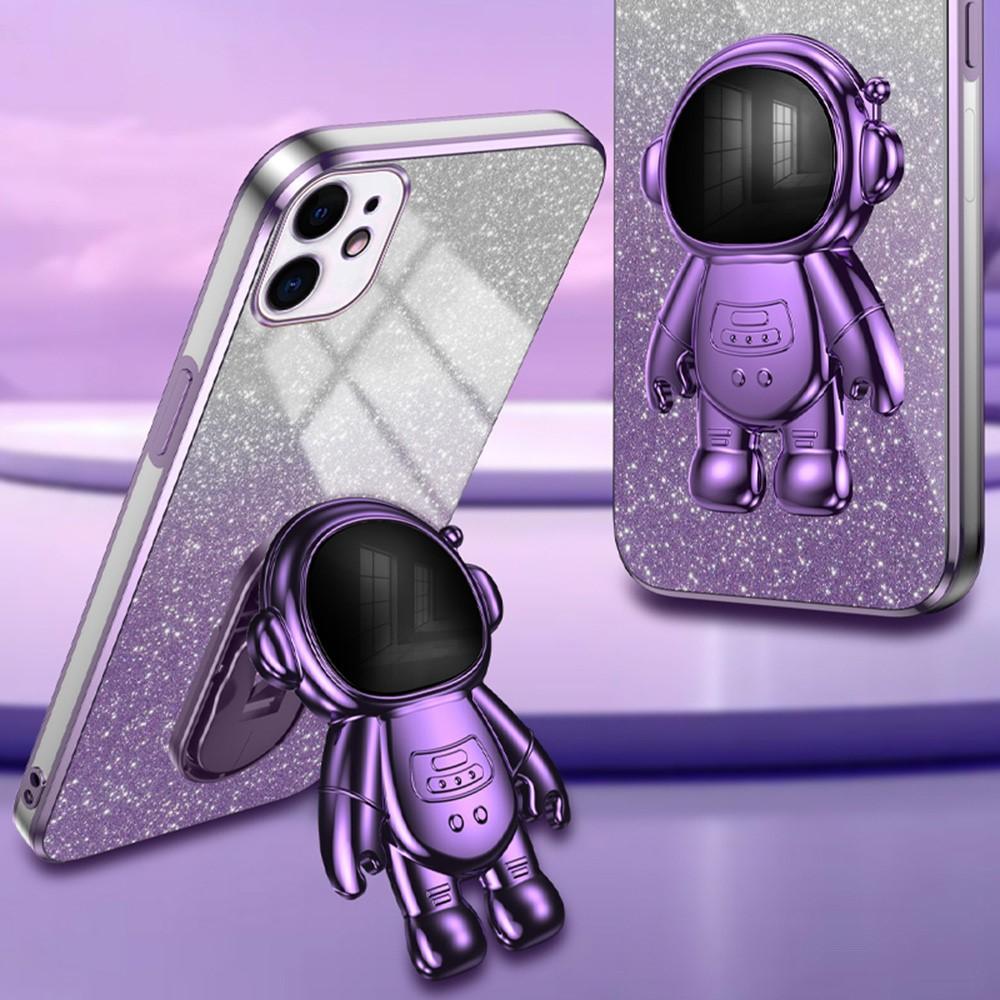 Bild von iPhone 12 mini Stoßfestes Hülle Astronautenständer Lila